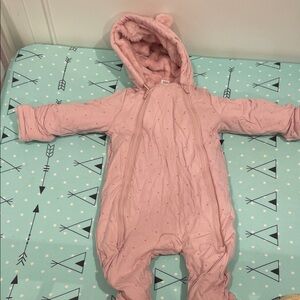 Gap Pink Baby Snowsuit with Hood